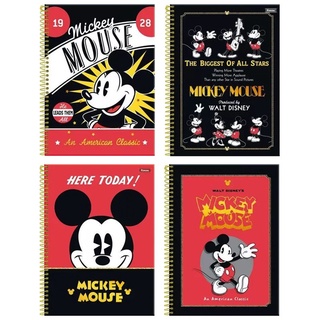 Caderno Espiral Capa Dura Universitário 10 Matérias Mickey Vintage 160 Folhas Foroni