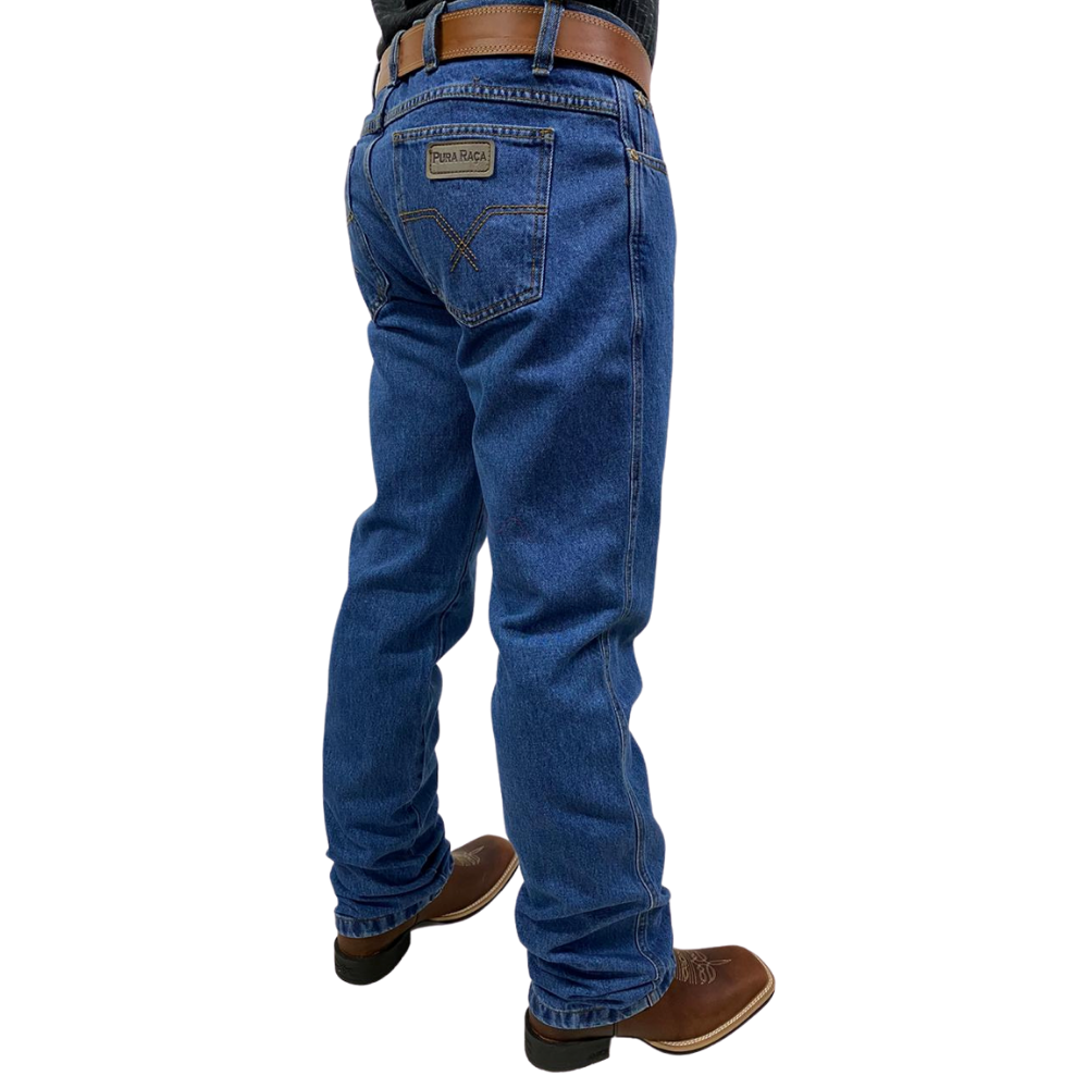 Calça Country Pura Raça Jeans Masculina Original Azul Escuro Tradicional Promoção | Ref.: 07000500017