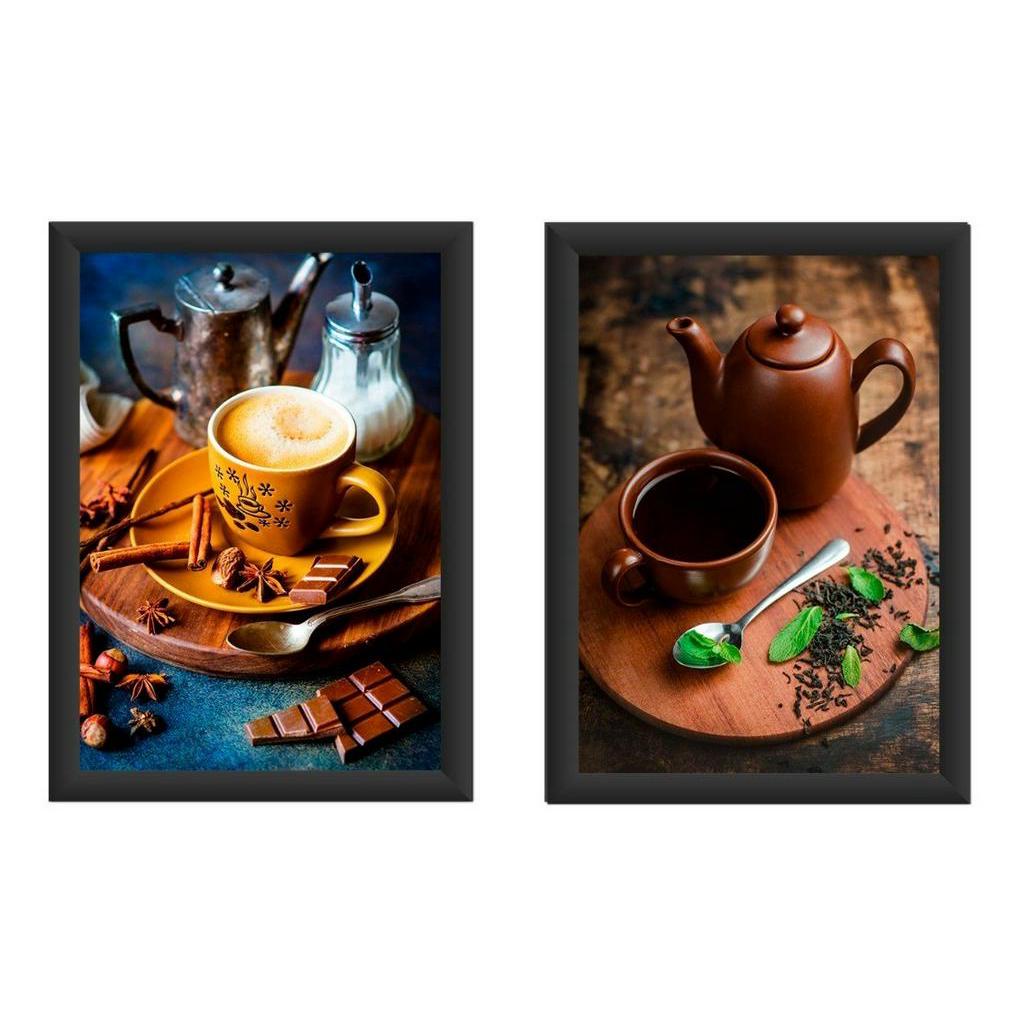 Kit 2 Quadros, Café, Gourmet, Cozinha, Varanda, Coffe REF:02FO