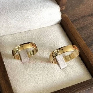 Par De Aliança Ouro Maciço 4mm ou 2mm Garantia Eterna Casamento Noivado