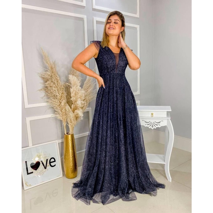 Vestido longo para hot sale mãe de debutante