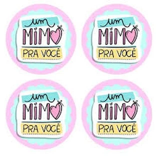 Adesivo Personalizado 3x3cm com 48 unidades ( UM MIMO PRA VOCÊ )