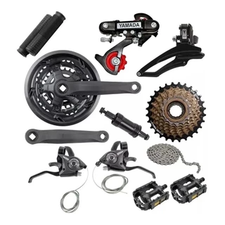 Kit Relação Bike Pedivela Catraca Corrente Câmbios 21 Rapids