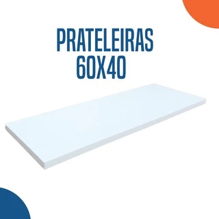 Prateleira em Mdf Branca de Parede 60x40 Madeira Com Suporte