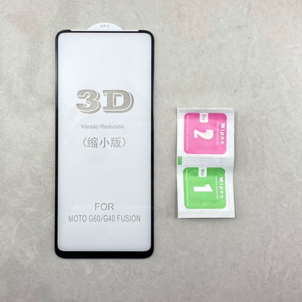 Película De Vidro 3D Moto G60 Cobre Toda a Tela Full Cover