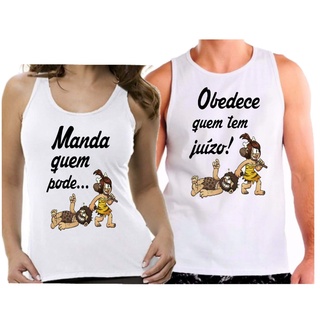 Kit 2 regatas casal manda quem pode noivado abada carnaval