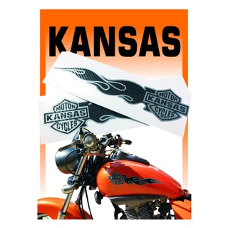 Kit Emblema Adesivo Resinado Dafra Kansas Custon Preto