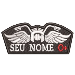 Patch Bordado - Nome e Tipo Sanguíneo Moto