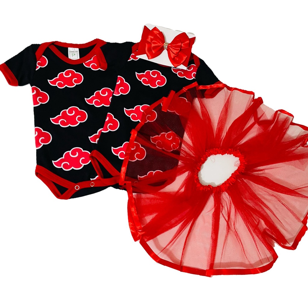 Body Bebê Naruto Akatsuki Nuvem - Babydress – Roupas infantis de bebê,  menino e menina