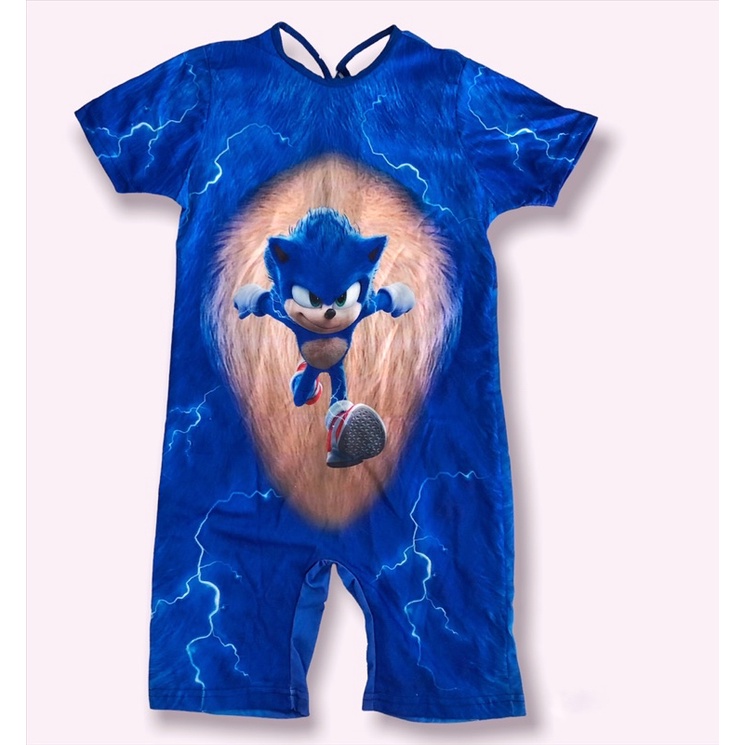 Fantasia Sonic Infantil Completa (macacão, gorro, luvas e pantufas