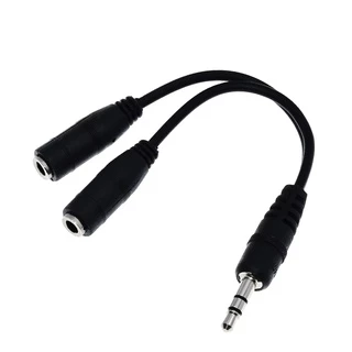 Cabo Adaptador de Audio P2 Duplo Femea Para 2 Fones