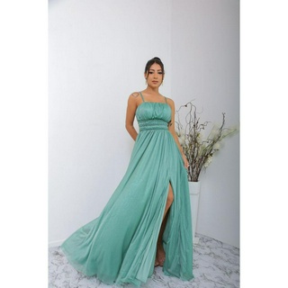 Vestido de festa alcinha brilhoso moda terracota verde menta lilás