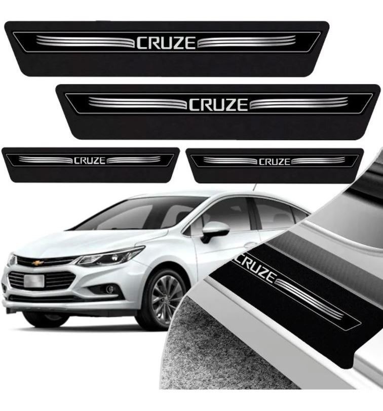 Jogo 8 Pecas Soleira Protecao De Porta Adesivo Gm Cruze 2012 2013 2014 ...