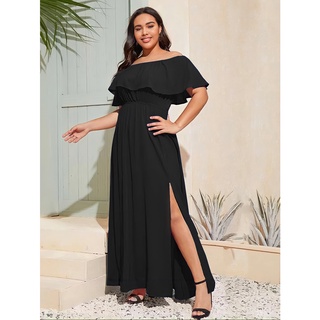 Vestido Mullet Elegante e Discreto Longo Plus Size EG Preto