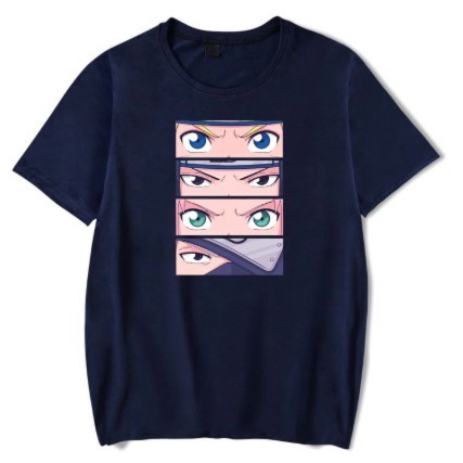 Camiseta masculina Naruto Todos Os Olhos Anime Arte Camisa Blusa Branca  Estampada