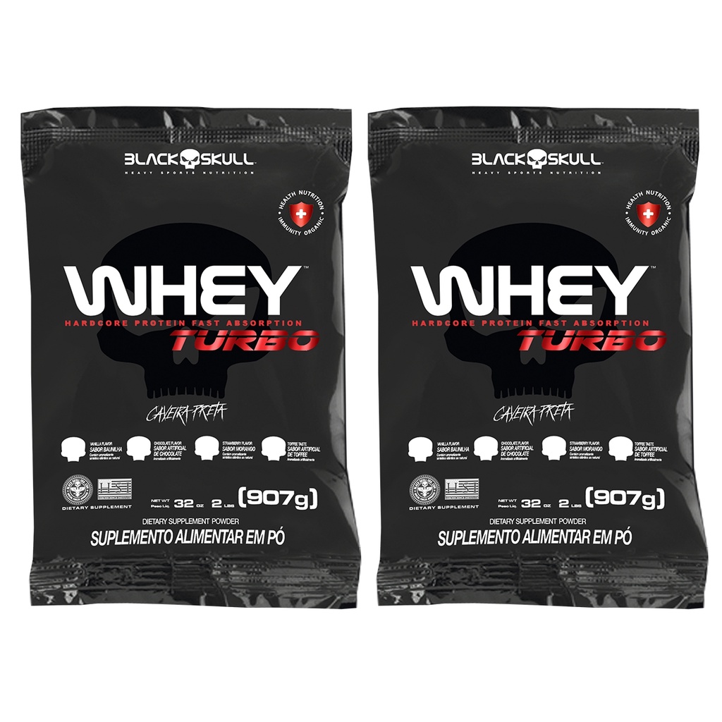 Kit 2x Whey Turbo Refil - 907g (cada) - Blackskull