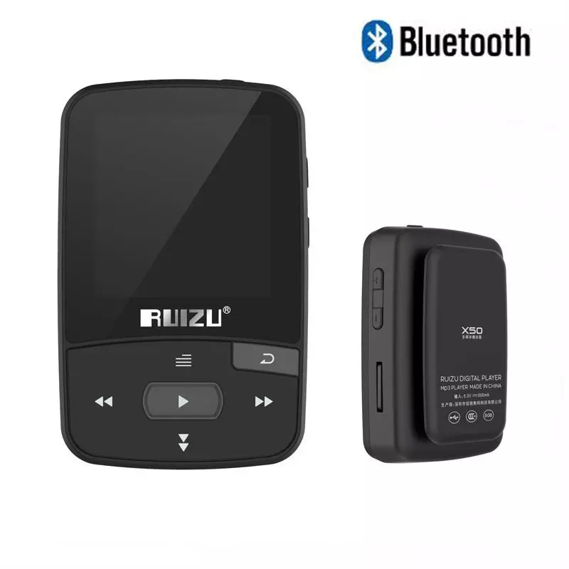 Mini Clipe Esporte Ruizu X50 Bluetooth Mp3 Player 8GB Música Suporte Tf Cartão