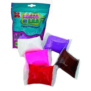 Massa De Eva 10 Pacotes Massinha Artesanato Modelar Várias Cores