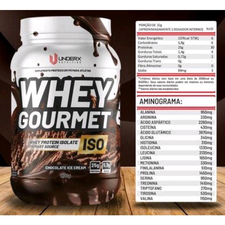 Whey Protein Gourmet Isolado UnderX 900g CHOCOLATE ICE CREAM