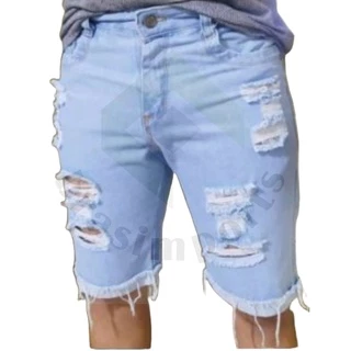 Bermudas Rasgada jeans Moda masculina jeans De Ótima Qualidade Modelo Rasgada Premium