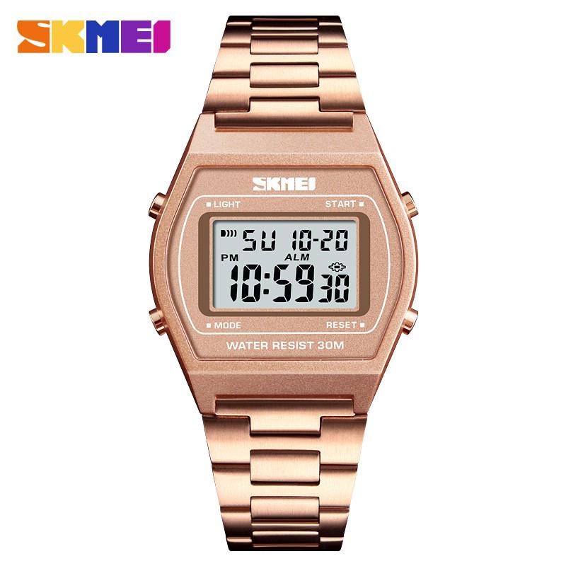 SKMEI novo relógio casual feminino / despertador / esportivo / de luxo / LED digital unissexo da moda