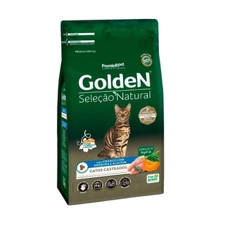Ração Golden Gatos Adultos Castrados Seleção Natural Abóbora 3Kg