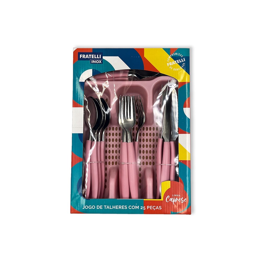 Jogo De Talheres Faqueiro Aço Inox Com Gaveteiro Rosa Shopee Brasil