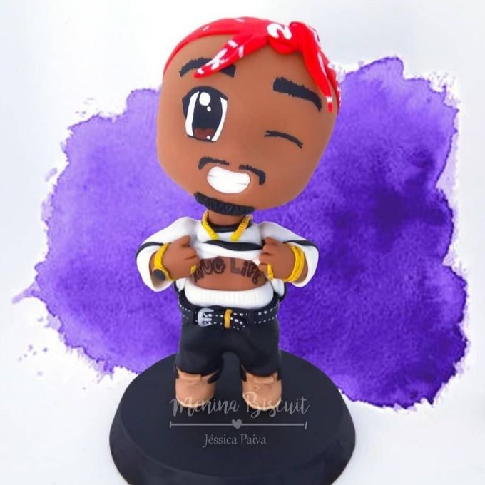 Boneco Tupac estilo Chibi feito em biscuit (porcelana fria) | Shopee Brasil