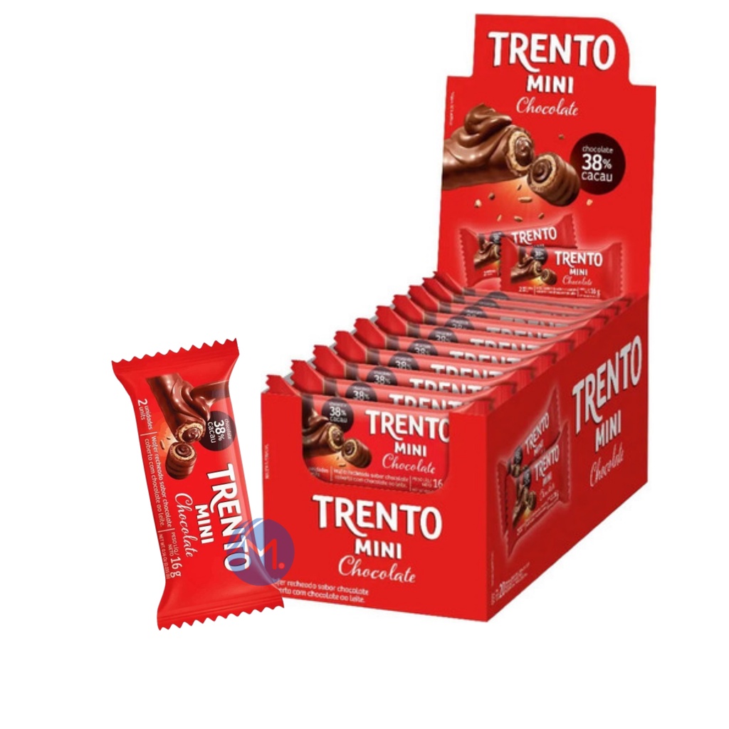 Chocolate com Wafer Mini Trento Chocolate Peccin com 16 unidades