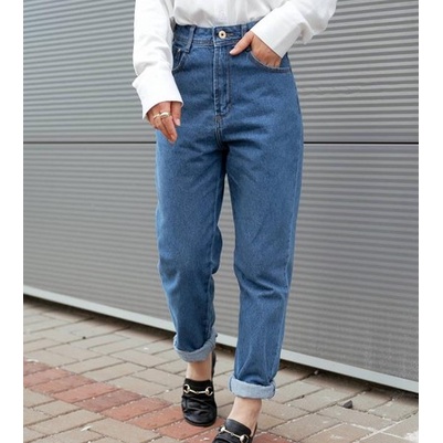 Calça MOM JEANS médio sem elastano/lycra 100% algodão Lola Store
