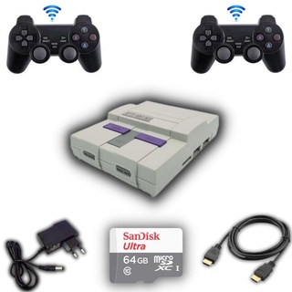 Mini Super Nintendo Retro + de 20 mil jogos com 2 Controles USB