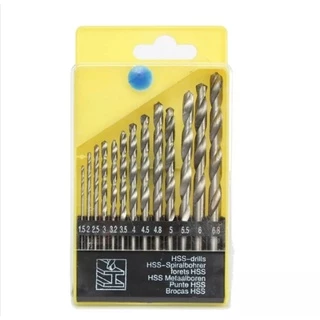 Jogo 13 pçs Broca Metal 1.5mm a 6.5mm