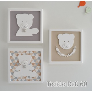 Quadro Decorativo Infantil Ursinho Panda Desenho Aquarela