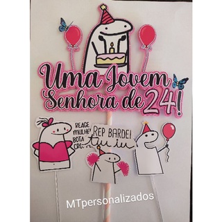 Topo De Bolo Flork Meme Bento Cake Topper te amo as vezes no Shoptime