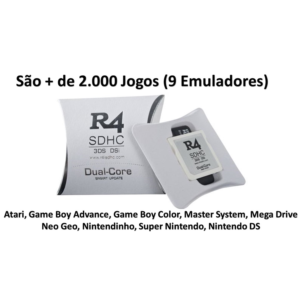 Cartão R4 Pronto Para Jogar + 32gb lotado de Jogos e Emuladores Nintendo Ds  Dsi 2Ds 3Ds