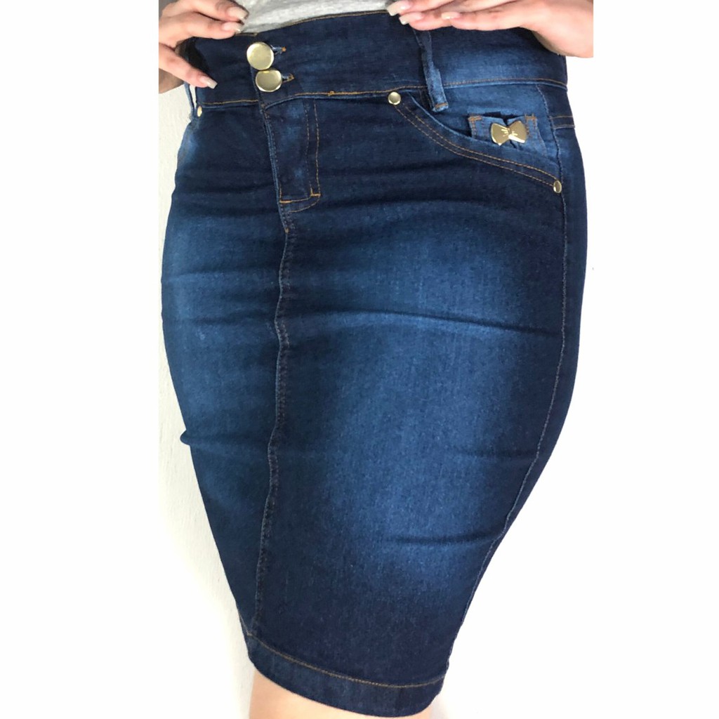 Saia jeans best sale para senhora