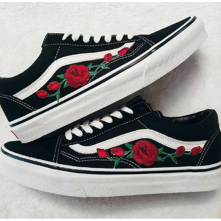 Tenis da vans hot sale feminino com flor