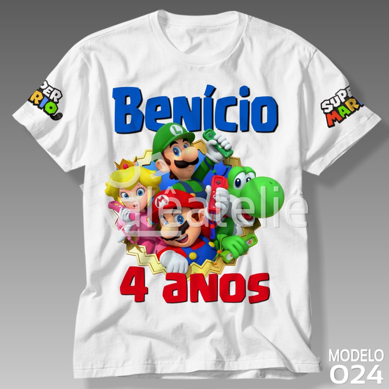 Camiseta Super Mario World Infantil Adulto Personalizada | Shopee