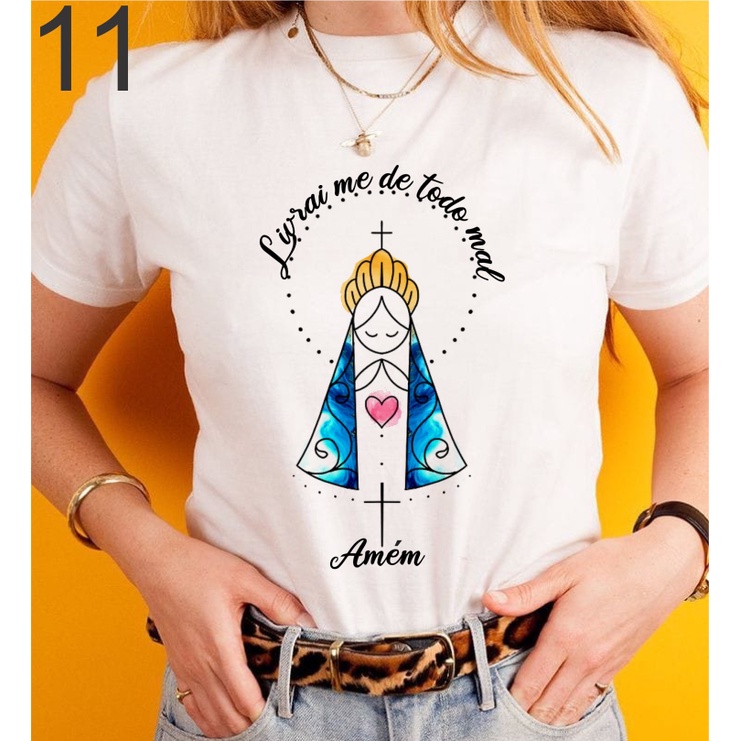 Blusas femininas com frases hot sale gospel