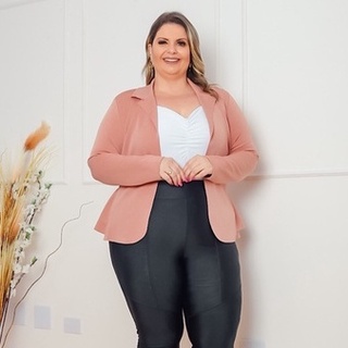 Blazer Plus Size Clássico Chumbo 001758 - PlusMan Brasil