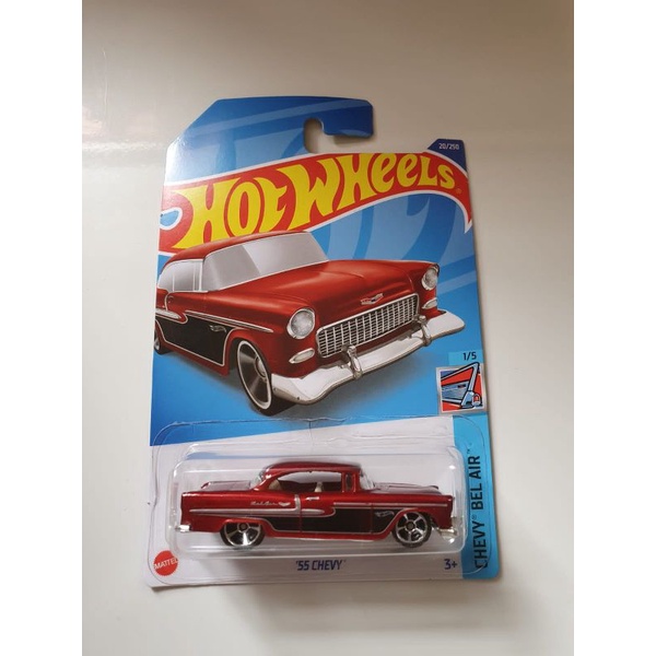 Hot Wheels 1/64 - 55 Chevy - Série Mainline 2022 - Modèle Rouge - Neuf