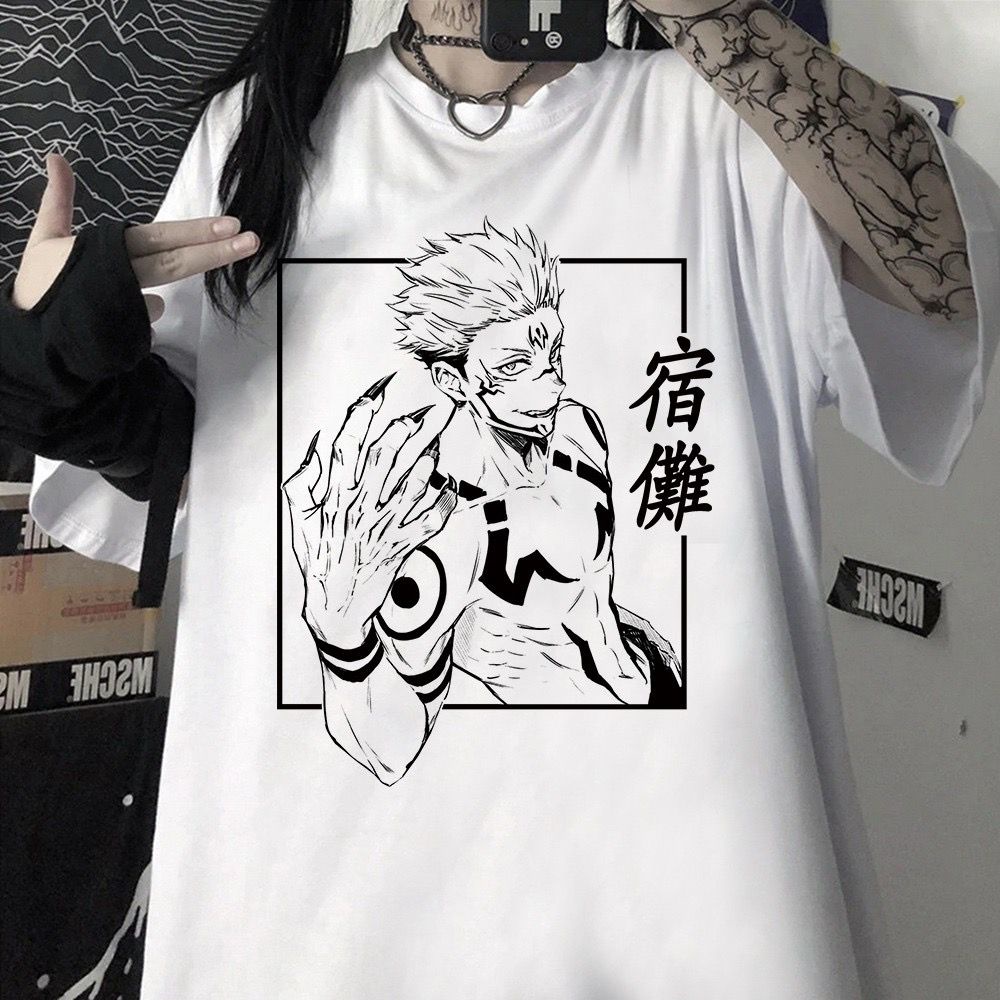 Camiseta Jujutsu Kaisen Anime camiseta do Sukuna camiseta do Satoru Gojo camiseta do Yuji Itadori Nobara Maculina Feminina