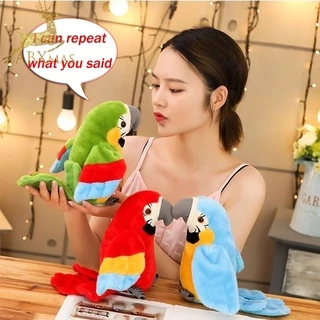 Brinquedo De Pelúcia Multifuncional Papagaio Elétrico/Asas De Acenando Pássaro Falando Fofo Pronúncia Engraçada Animal/Para Crianças Presente