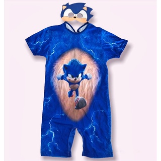 Disguise Fantasia Sonic para crianças, macacão com capuz oficial do  personagem Sonic Prime