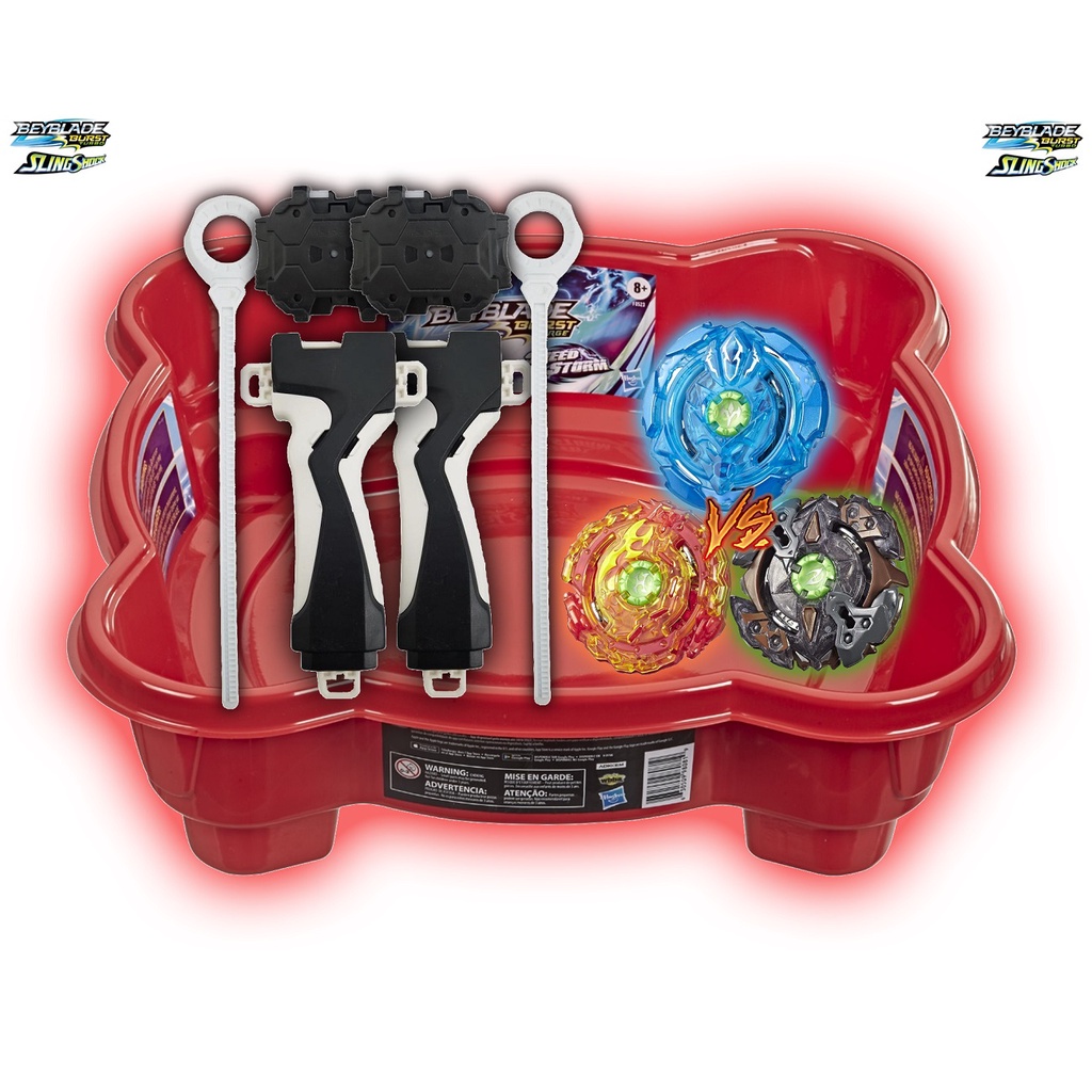 Arena Beyblade Burst + Lançador Medidor de Potencia + Kit Elemento X Hasbro