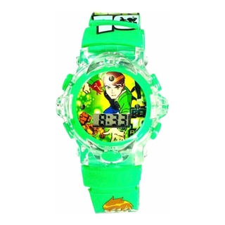 Relógio BEN10 digital verde com luzes E musica infantil em