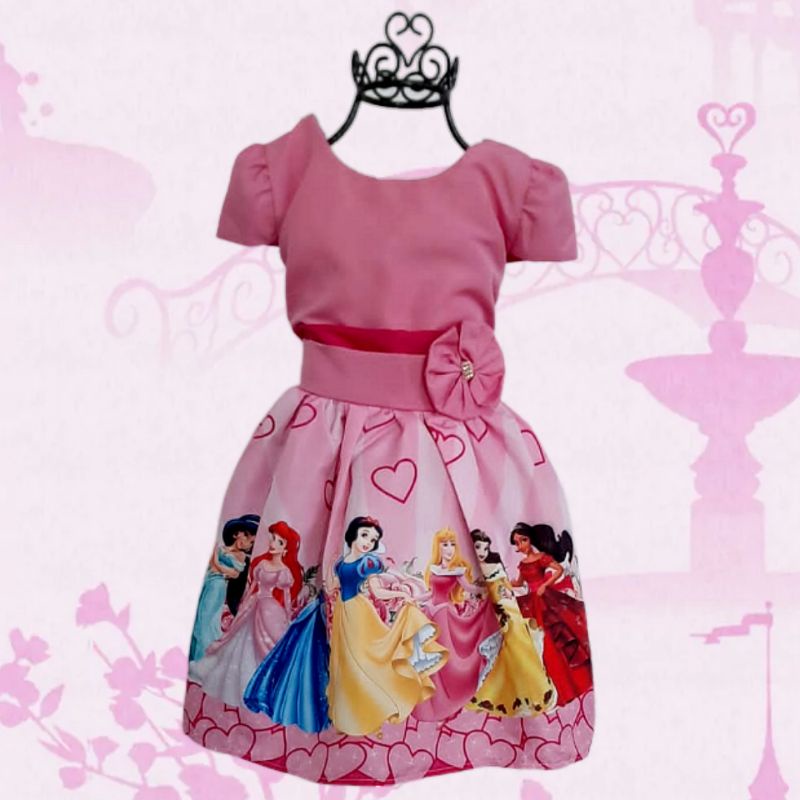 Vestido Temático Princesa Sofia Rosa – Encantos da Manu