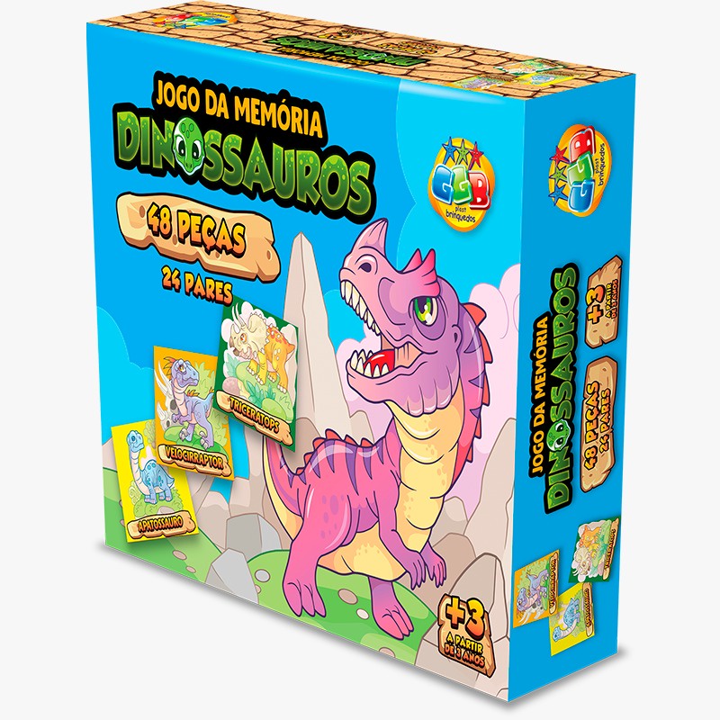 JOGO DA MEMÓRIA INFANTIL DINOSSAUROS 48 PEÇAS