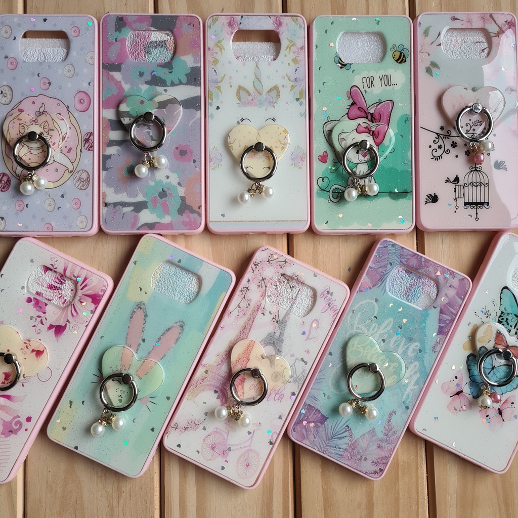 LLSHN Cover per Xiaomi Poco X3 NFC, Glitter Bling Clear Liquido Custodia TPU Silicone Morbido Brillantini Quicksand Antiurto Protettivo Case Cover per Xiaomi Poco X3 NFC, Campanula