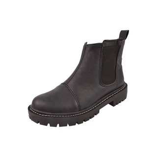 Coturno Preto Fosco Tratorado Feminino Tendência Bota Chelsea Feminina Moda Blogueira elástico